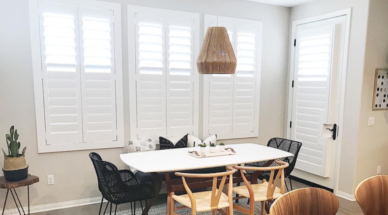  Polywood® shutters in a dining room.